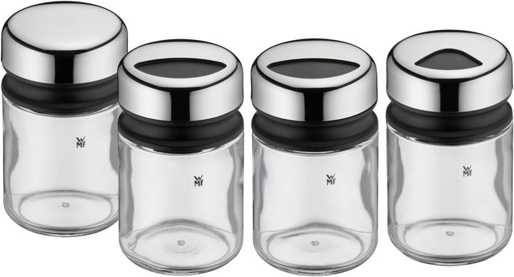 Produktbild WMF Gewürzstreuer Set 4tlg Gewürzdose Gewürzstreuer Gewürzglas 100ml Glas Depot (Kräuter, Diverse Gewürze)