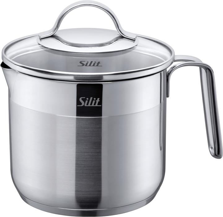 Produktbild Silit Kochtopf Milchtopf 14cm Topf klein 1,7l Deckel Achat Edelstahl 18/10 (14 cm, Milchtopf, Edelstahl)