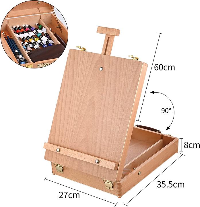 Image du produit Cieex Kit de peinture avec chevalet en valise (Brown, 168 ml)