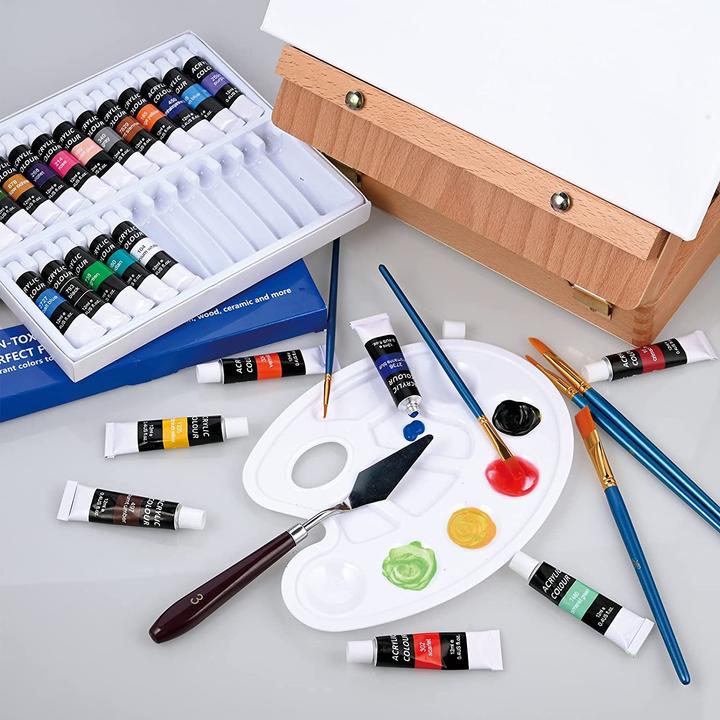 Image du produit Cieex Kit de peinture avec chevalet en valise (Brown, 168 ml)