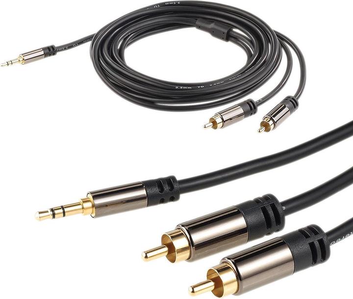 Produktbild Auvisio Premium-Stereo-Kabel 3,5-mm-Klinke auf 2 Cinch-Stecker (3 m, 3.5mm Klinke (AUX), Cinch)