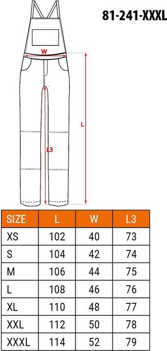 Nutritional values and ingredients Neo Camo work dungarees size XXXL (3XL)