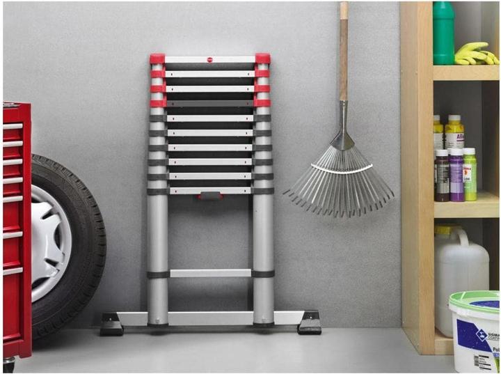 Productafbeelding Hailo FlexLine, aluminium veiligheidstelescopische ladder, 11 sporten (Enkele ladder, 99 cm)