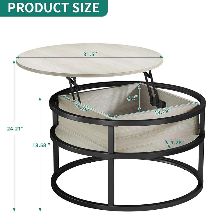 Produktbild Yitahome Couchtisch (Ø 80 x 47 cm)