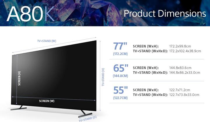 Immagine prodotto Sony OLED XR-55A80K (55", A80K, OLED, 4K, 2022)