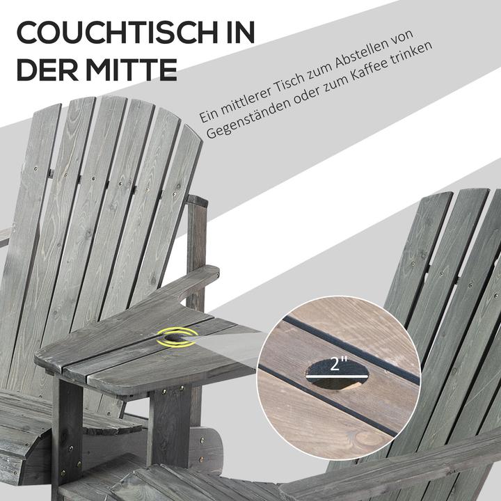 Actual product image Outsunny Garden Bench with Table and Umbrella Hole