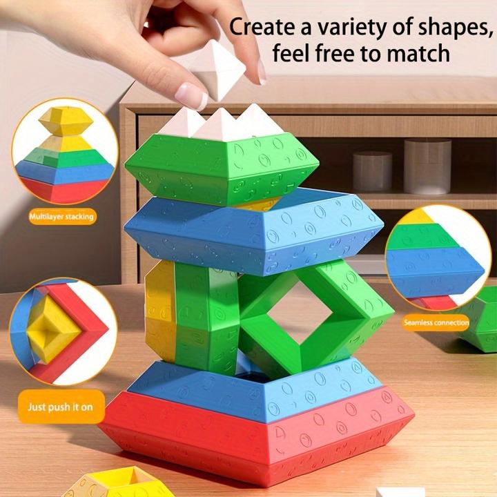 Produktbild Activity Board Pyramide faltbare Bauklötze für Kleinkinder, faltbares Spielzeug zur Sinneserziehung, interessanter