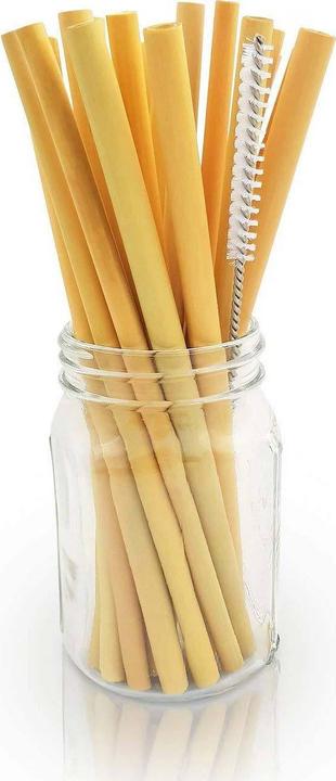 Produktbild Bam Baw Umweltfreundliche Bambusstrohhalme mit Reinigungsbürste, 14 cm x 50 Stück (BAW04343) (50 x)