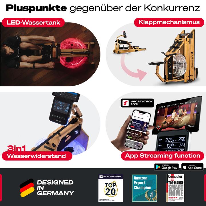 Produktbild Sportstech WRX1000 Wasser Rudergerät
