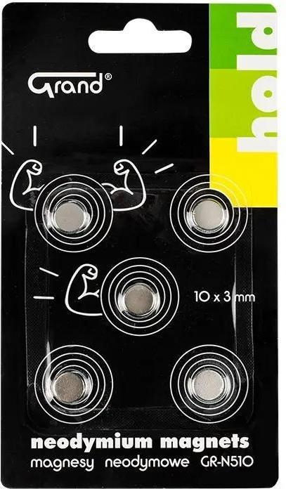 Produktbild GrandHall Neodym-Magnete GR-N510 10 mm 5 Stück GRAND (5 x)