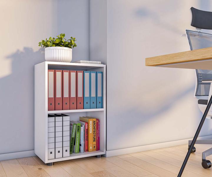 Image du produit VCM Bureau en bois Étagère à livres Étagère à dossiers Étagère à classeurs Étagère à livres Ulas 2f (49 x 32 x 74 cm)