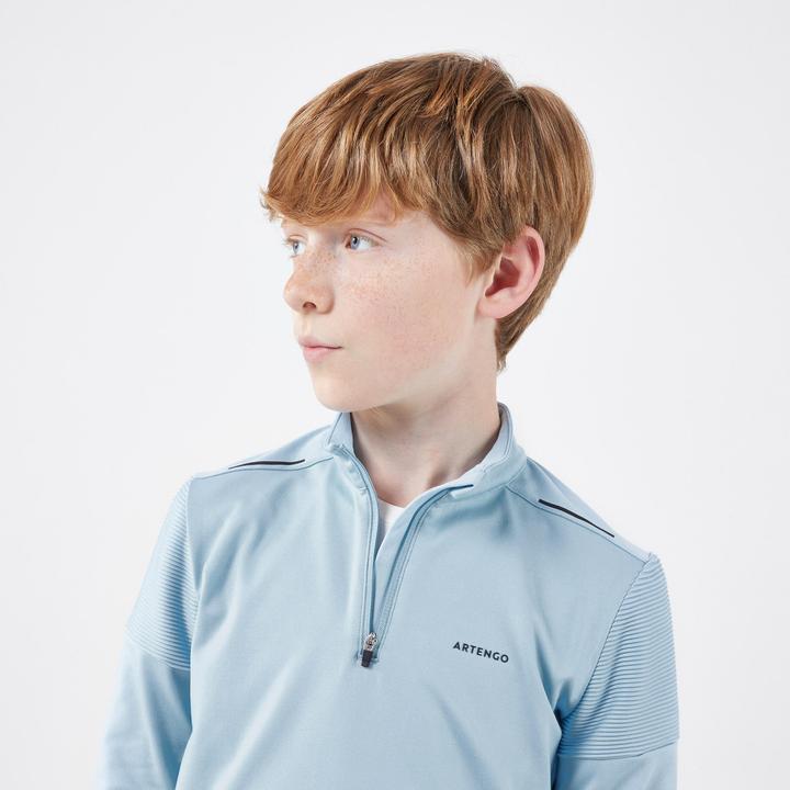 Immagine prodotto Artengo Camicia da bambino a maniche lunghe tennis 1/2 zip - TTS ML TH blu chiaro (8, 9, 10)