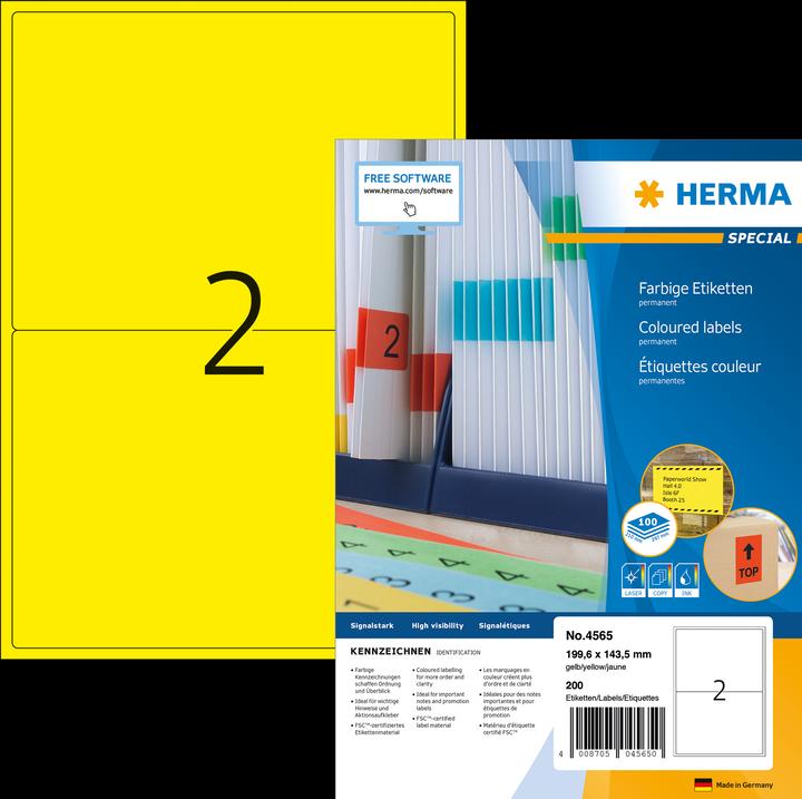 Actual product image HERMA Coloured labels A4