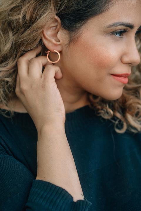 Image du produit Heideman Créole rose doré 20mm (100% acier inoxydable)