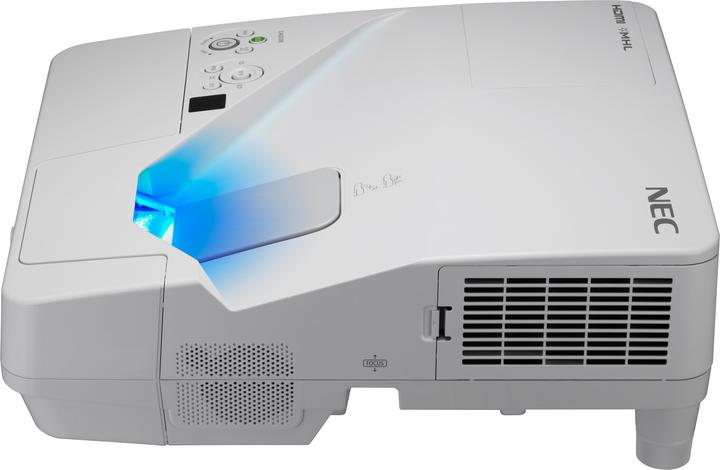 Actual product image NEC UM301W Ultra-short throw Projector LCD incl.wall mount WXGA 3000ANSILumen (WXGA, 3000 lm, 0.36:1)