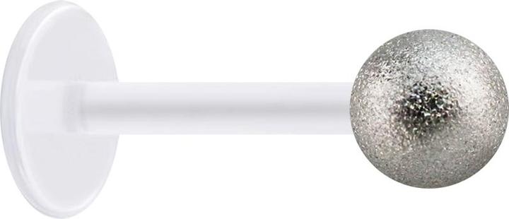 Image du produit Star Piercing Micro Labret transparent avec boule argentée tachetée (sans laiton, Acier chirurgical 316L, Bioflex)