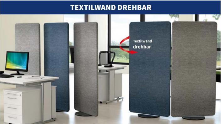 Produktbild Kerkmann Stellwand, drehbar, HxBxT 1700x800x400 mm, blau (80 x 170 cm)