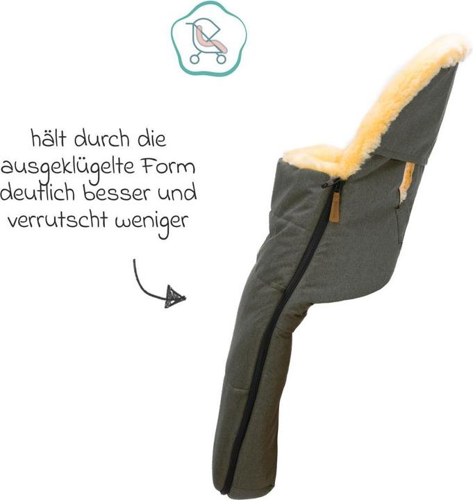 Immagine prodotto Fillikid Fusssäcke für Kinderwagen & Buggys Lammwoll-Fusssack Makalu Wool für Buggy, Sport-