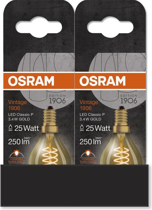 Produktbild Osram Vintage 1906 (E14, 3.40 W, 250 lm, 1 x, G)