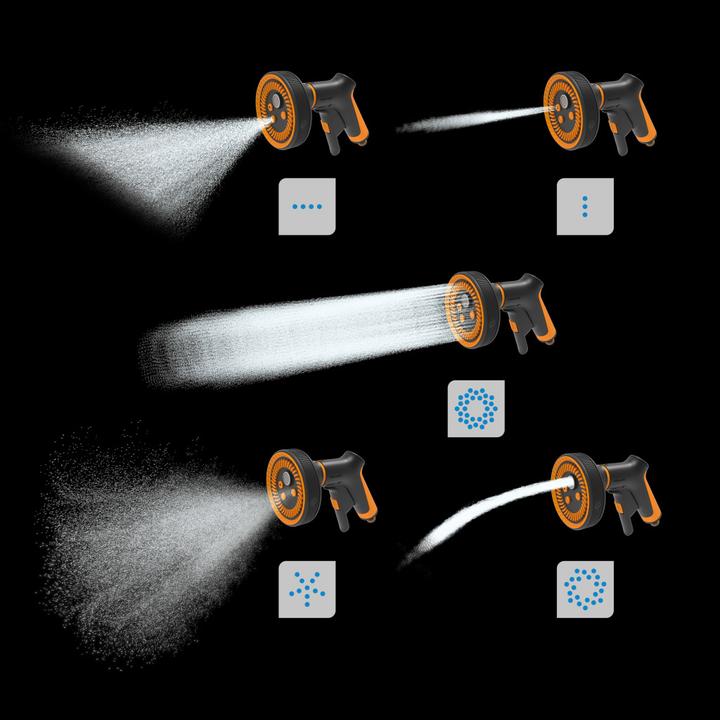 Productafbeelding Fiskars Spuitpistool Multi, 5 functies, Traploos regelbaar debiet, Met voorregelaar en aan/uit-schakelaar