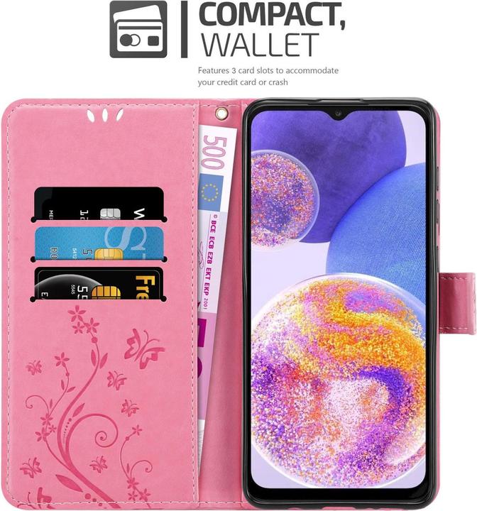 Actual product image Cadorabo Flower Book Case for Samsung Galaxy A23 4G (Samsung Galaxy A23)
