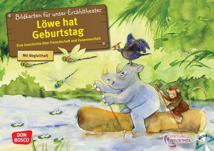 Produktbild :Löwe hat Geburtstag. Kamishibai Bildka (Deutsch, KUNTU/Ostermayer, Hansjörg/Fröhlich, MaryAnnua, 2023)