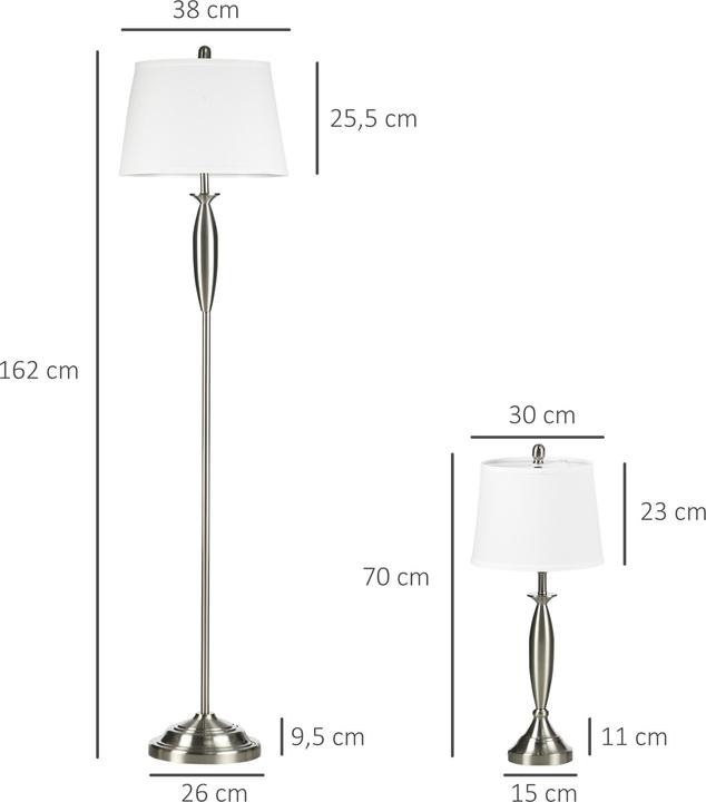 Image du produit Homcom Ensemble de lampadaires avec douille E27 (E27)