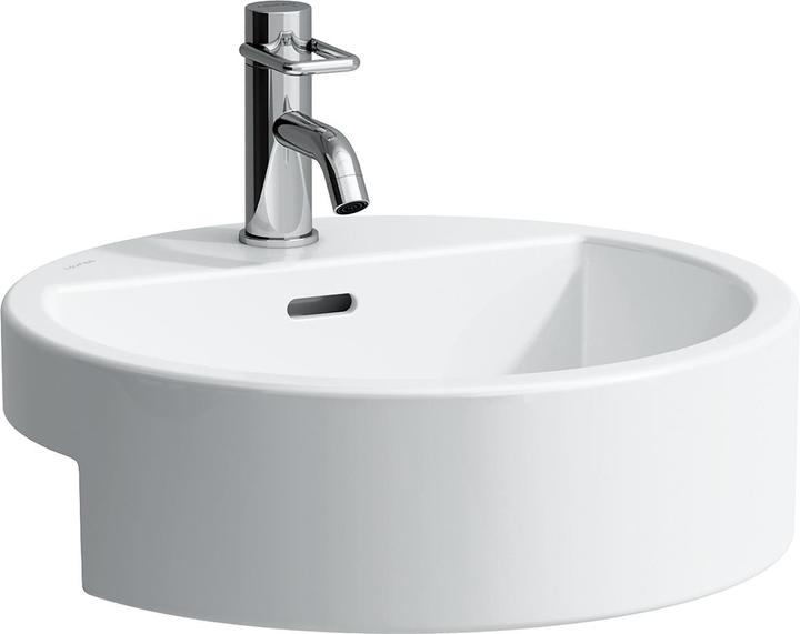 Produktbild Laufen Living City Halbeinbau-Waschtisch, mit Überlauf, 1 Hahnloch, 460x460mm, weiss (515 mm, 460 mm)