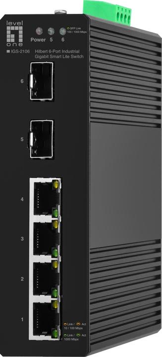 Produktbild LevelOne Switch 6x GE IGS-2106 2xSFP, 4xRJ45 schwarz (6 Ports)