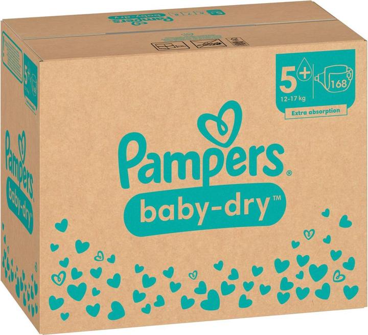 Actual product image Pampers Baby-Dry (Size 5+, Monthly box, 168 Piece)