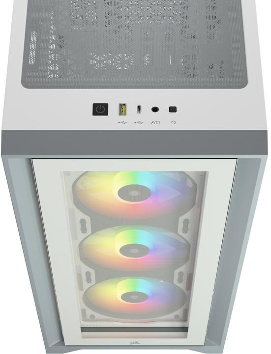 Produktbild Corsair iCUE 4000X RGB Mid-Tower White-Gehäuse aus gehärtetem Glas (ATX, mATX, Mini-ITX, E-ATX)