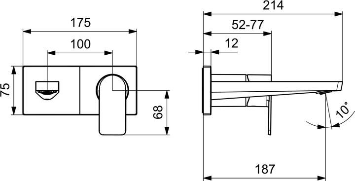 Image du produit Hansa HANSASTELA Set de finition pour mitigeur de lavabo, saillie 187 mm, 44902173