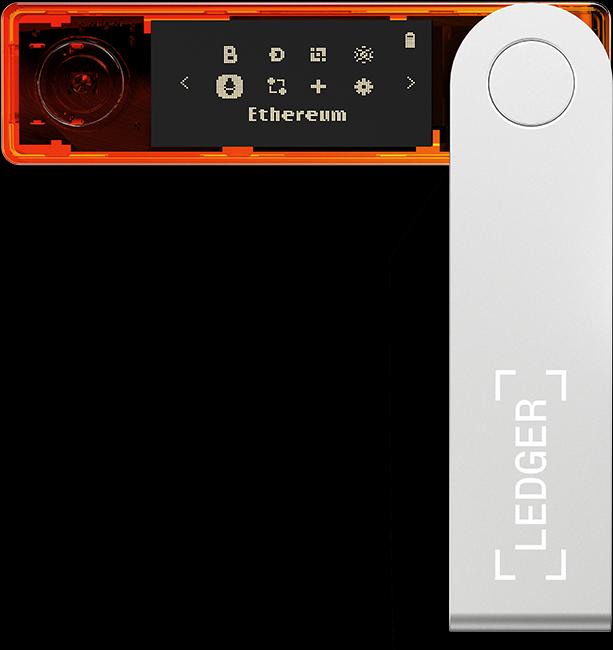 Actual product image Ledger Nano X - Orange (Litecoin, Dash, Bitcoin, Dogecoin, Ethereum Classic)
