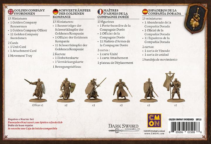 Produktbild Cmon CMND0238 - A Song of Ice & Fire: Golden Company Swordsmen (DE-Erweiterung) (Englisch, Deutsch, Französisch, Italienisch)