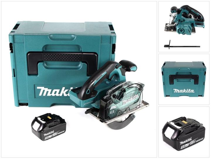 Image du produit Makita DCS 553 T1J Scie circulaire à métaux sans fil 18V 150 mm Brushless + 1x batterie 5,0Ah + Makpac -