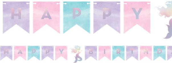 Actual product image Creative Party Guirlande d'anniversaire Mermaid Sirène