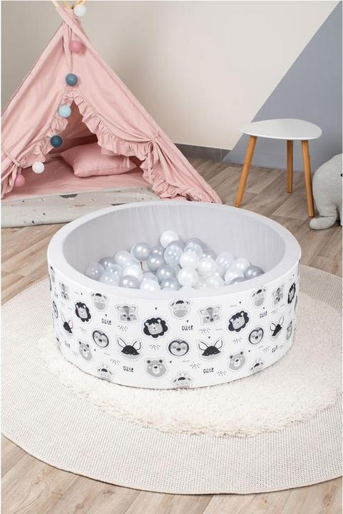 Image du produit Knorrtoys Piscine à balles soft - "Cute Animals" - 150 balles grey/white/transparent (ca. 7 cm)