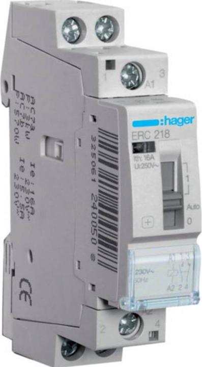 Actual product image Hager Switch ERC218 1P Gray Power Relay