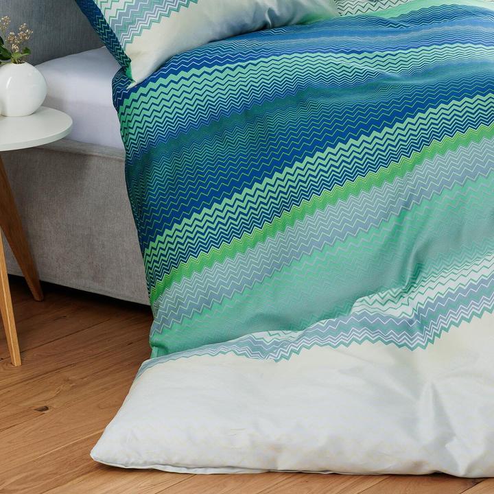 Produktbild Janine Mako-Satin Bettwäsche moments 98120 blau türkis (Duvetbezug, 80x80 cm)