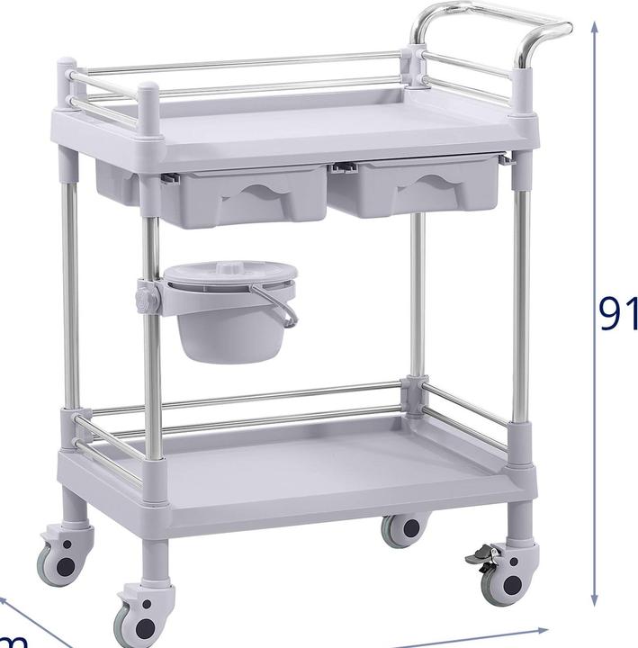 Produktbild Steinberg Laborwagen Aufbewahrungswagen Labor Rollwagen 2 Ablagen 2 Fächer 40 kg