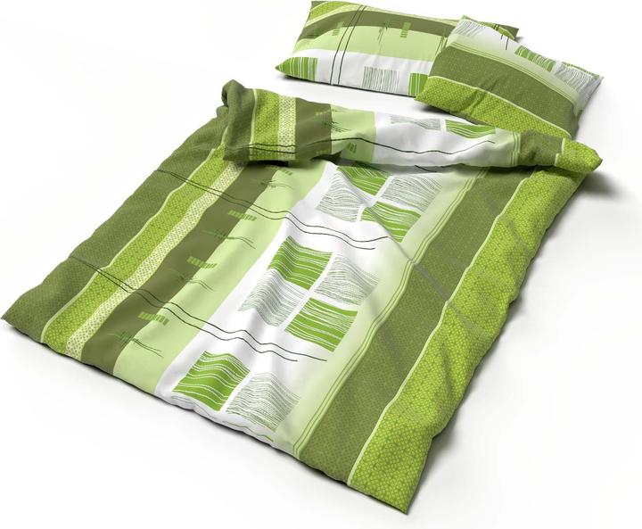 Image du produit Lotus Bettwaren Parure de lit Jersey Amalfi vert (Housse de couette, 200 x 210 cm)