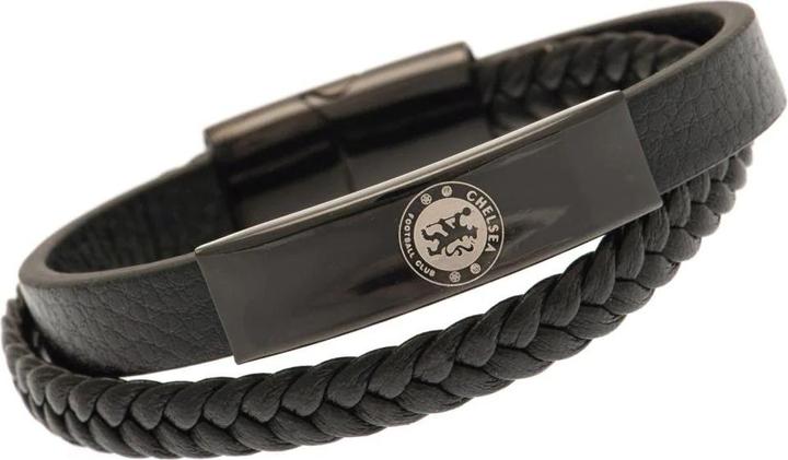 Actual product image Chelsea FC Leather Crest Bracelet (100% synthetic material)