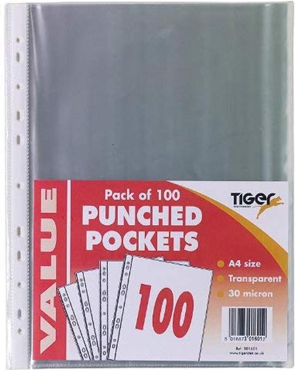 Tiger Buste Trasparenti Perforate Misura Confezione 100 (A4)