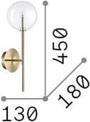 Actual product image Ideal lux EQUINOXE G4 wall light brass warm white 200149 (160 lm, G4)