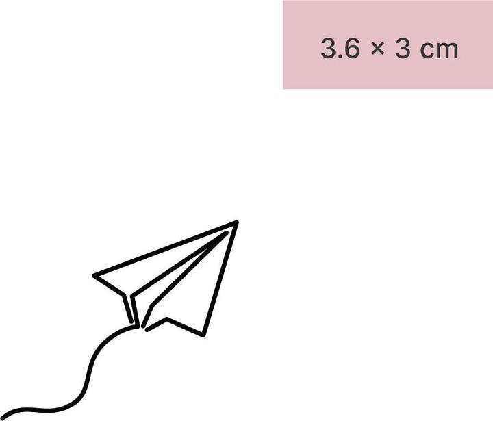 Actual product image minink Temporary tattoo - paper aeroplane with bow