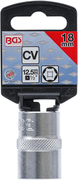 Produktbild BGS Steckschlüssel-Einsatz Sechskant Antrieb Innenvierkant 12,5 mm (1/2") SW 18 mm (18 mm)