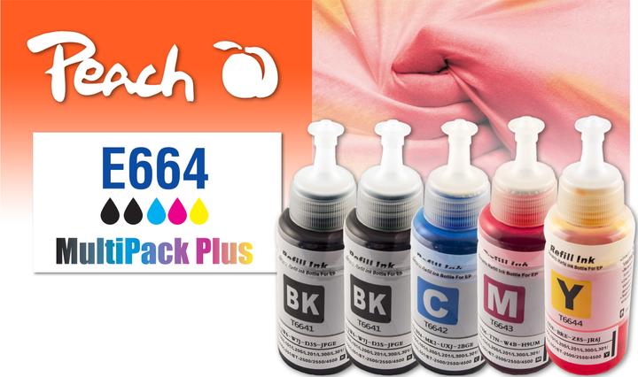 Produktbild Peach Tinte Canon CISS T664 Multi-Pack C, M, Y, BK (M, Y, C)