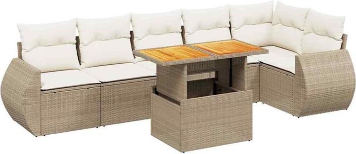 Produktbild VidaXL Gartenmöbel Sofa Garnitur Gartengarnitur Garten Sitzgruppe 7-tlg. Beige