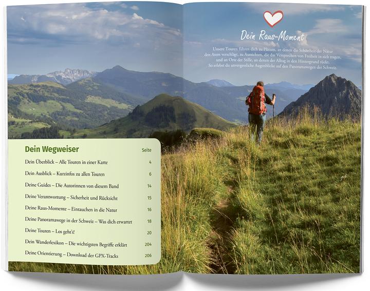 Produktbild Kümmerly+Frey Raus und Wandern Panoramawege - Wanderführer (Deutsch, Claudia Ruf, Yvonne Zürrer, 2025)