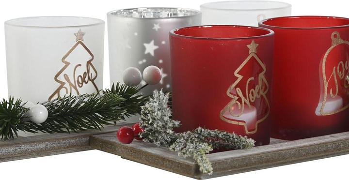 Produktbild Esprit Weihnachtliche Kerzenhalter Home Weiss Rot 40 X 9 X 13,5 cm (5 Stücke) (2 Stück)